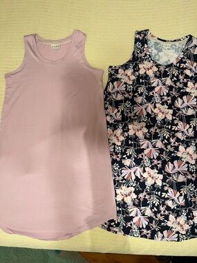 Bundle Wonderly Studio Lavender & Floral Sleeveless Tank Dresses M